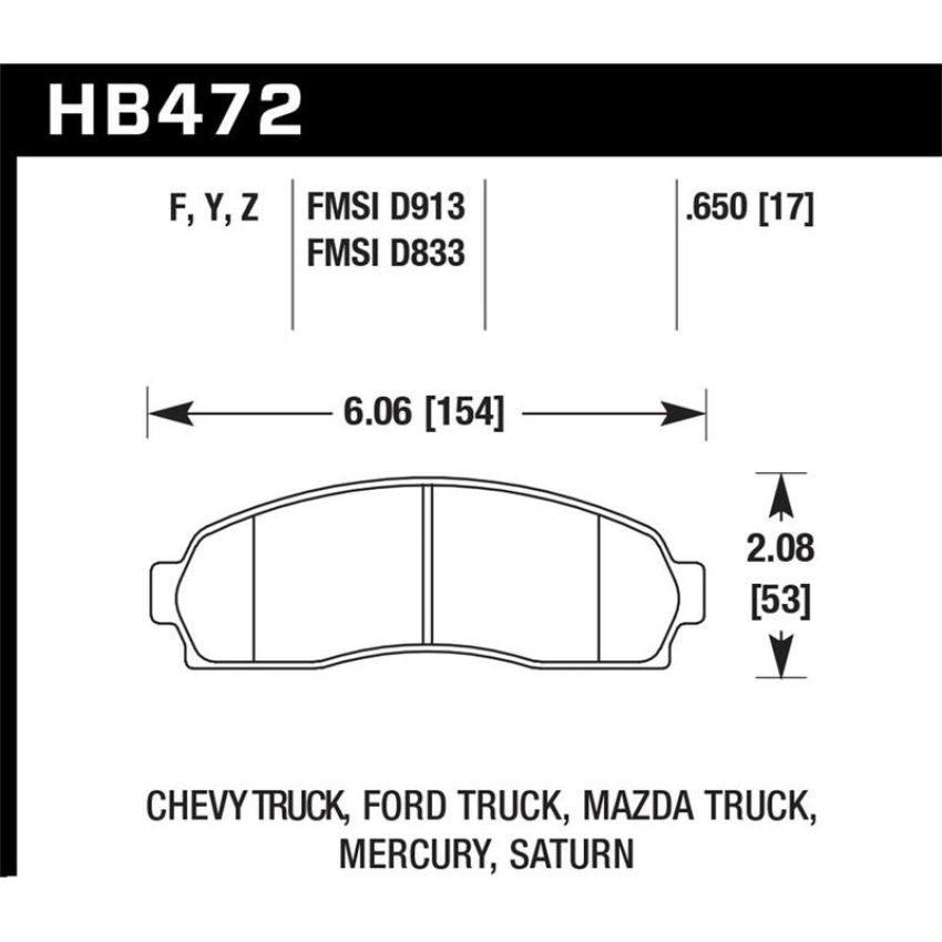 Hawk Performance HB472Y.650 LTS Disc Brake Pad