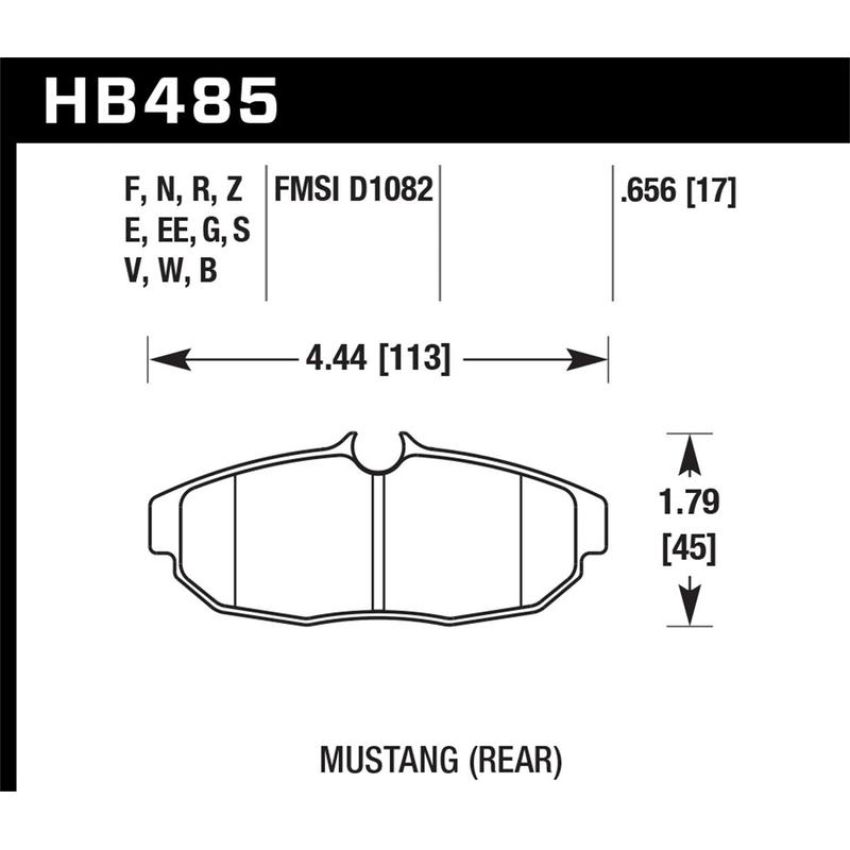 Hawk Performance HB485E.656 Blue 9012 Disc Brake Pad