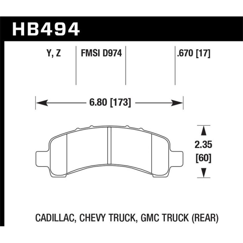 Hawk Performance HB494Z.670 Performance Ceramic Disc Brake Pad
