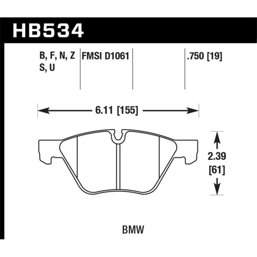 Hawk Performance HB534F.750 HPS Disc Brake Pad