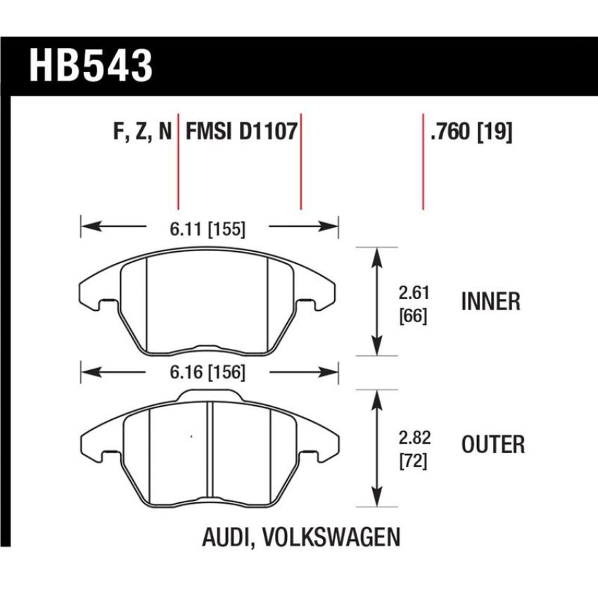 Hawk Performance HB543D.760 ER-1 Disc Brake Pad