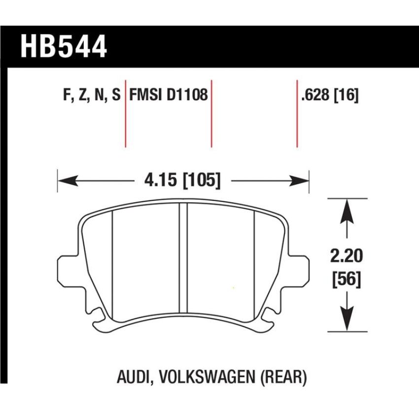 Hawk Performance HB544S.628 HT-10 Disc Brake Pad