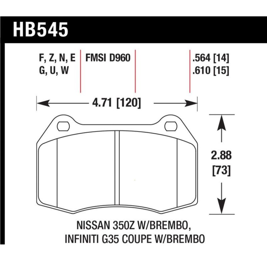 Hawk Performance HB545E.564 Blue 9012 Disc Brake Pad