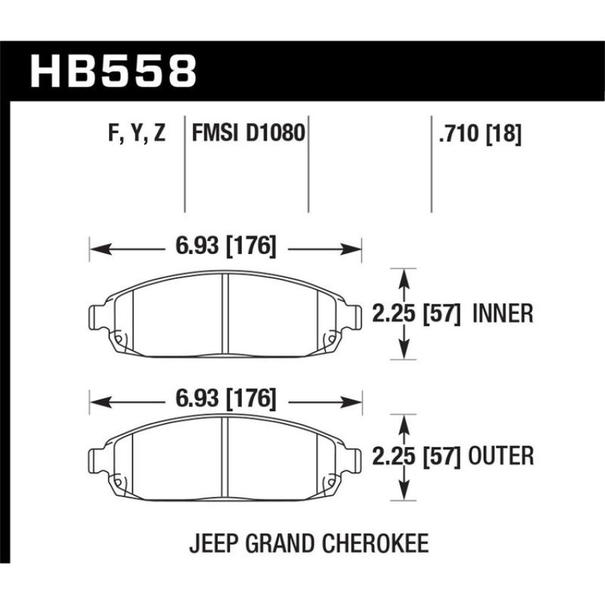 Hawk Performance HB558Y.710 LTS Disc Brake Pad