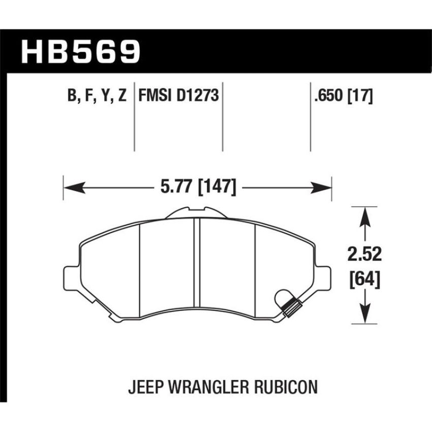 Hawk Performance HB569Z.650 Performance Ceramic Disc Brake Pad