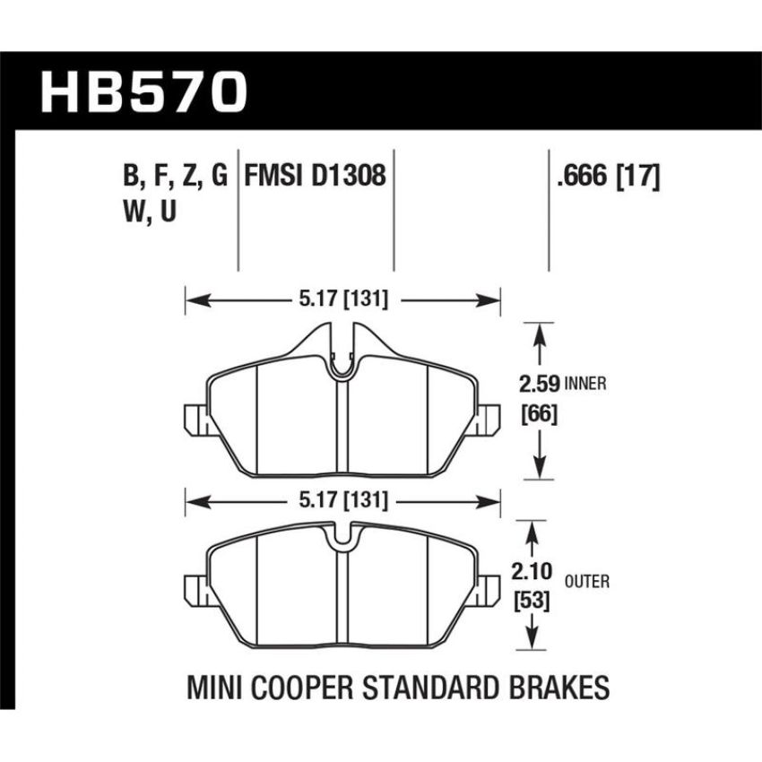 Hawk Performance HB570F.666 HPS Disc Brake Pad