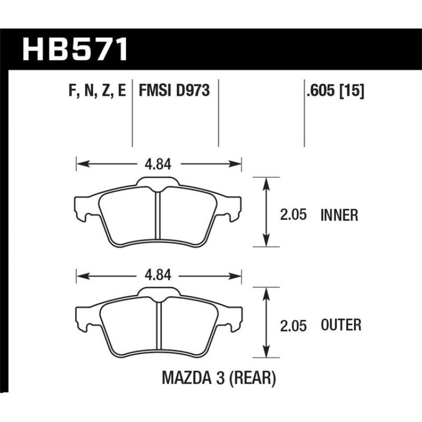 Hawk Performance HB571F.605 HPS Disc Brake Pad