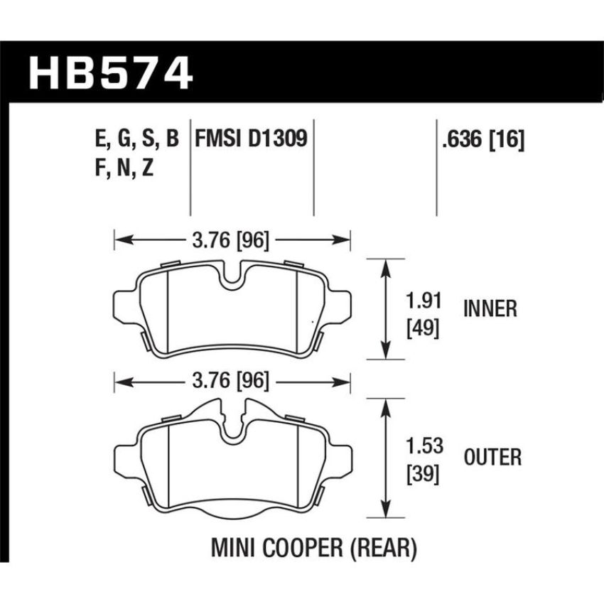 Hawk Performance HB574B.636 HPS 5.0 Disc Brake Pad