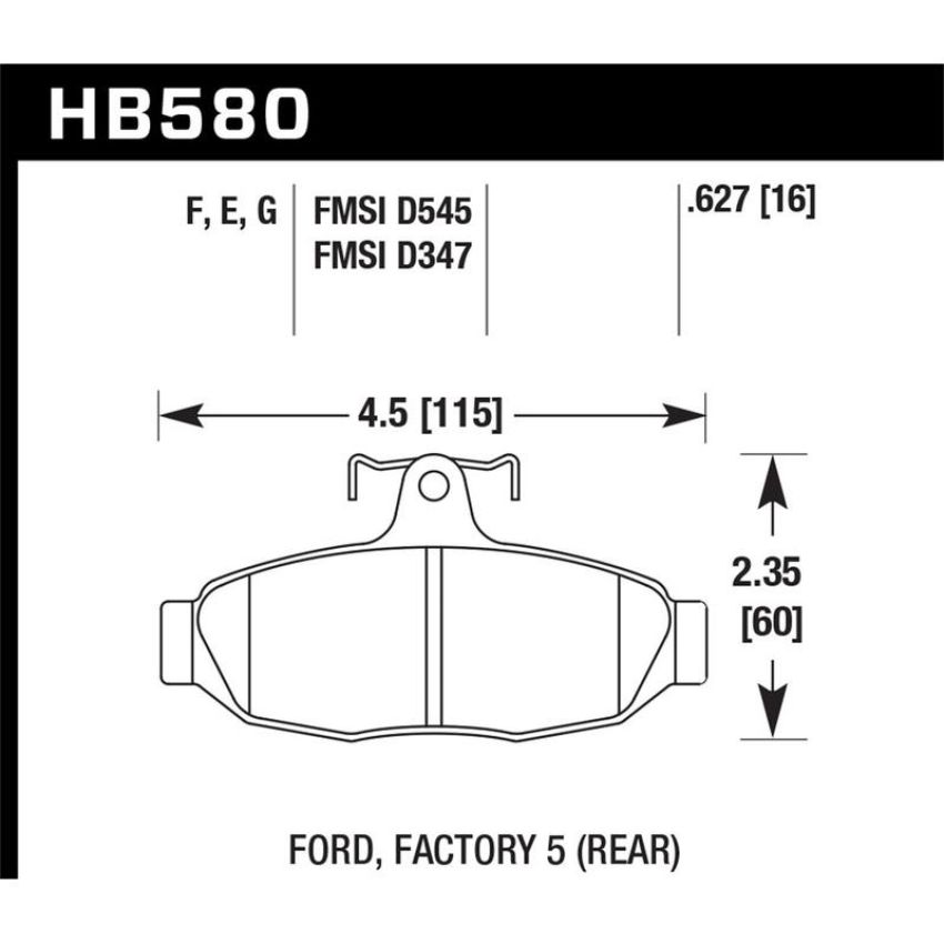 Hawk Performance HB580B.627 HPS 5.0 Disc Brake Pad