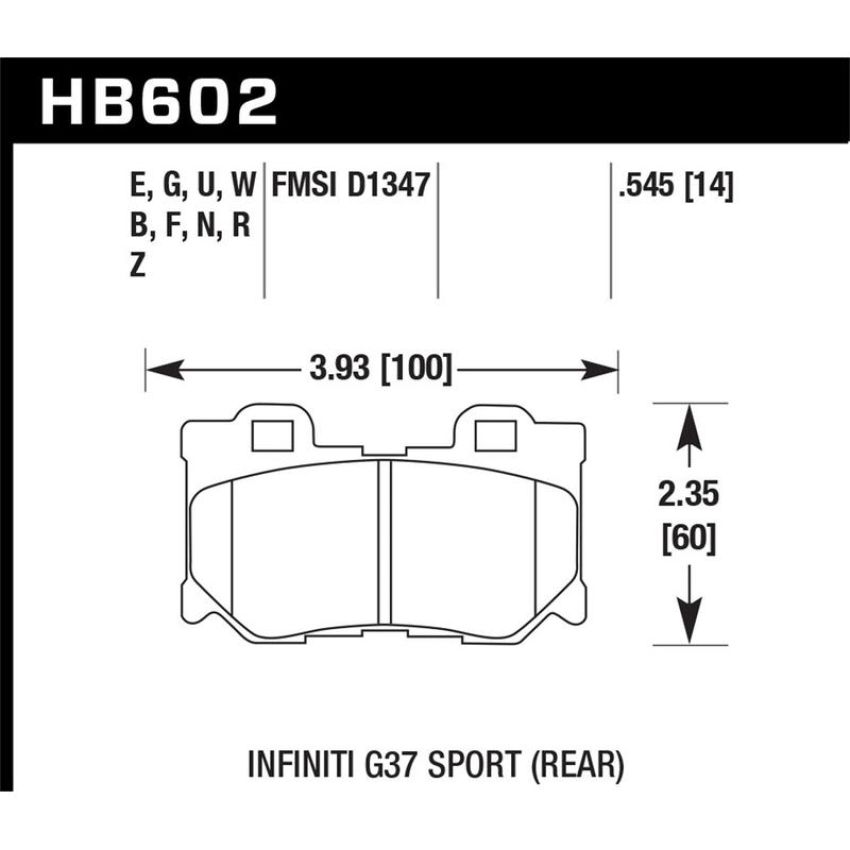 Hawk Performance HB602G.545 DTC-60 Disc Brake Pad