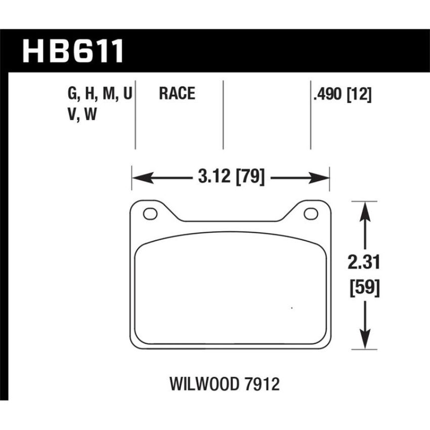 Hawk Performance HB611V.490 DTC-50 Disc Brake Pad