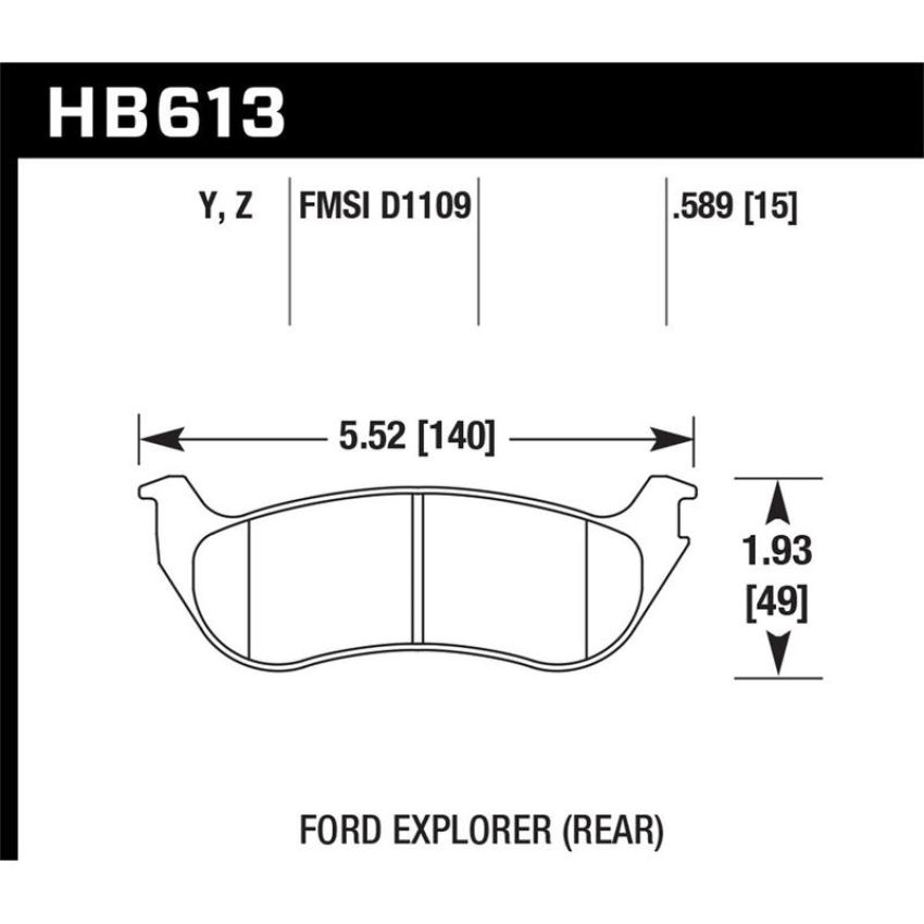 Hawk Performance HB613Z.589 Performance Ceramic Disc Brake Pad