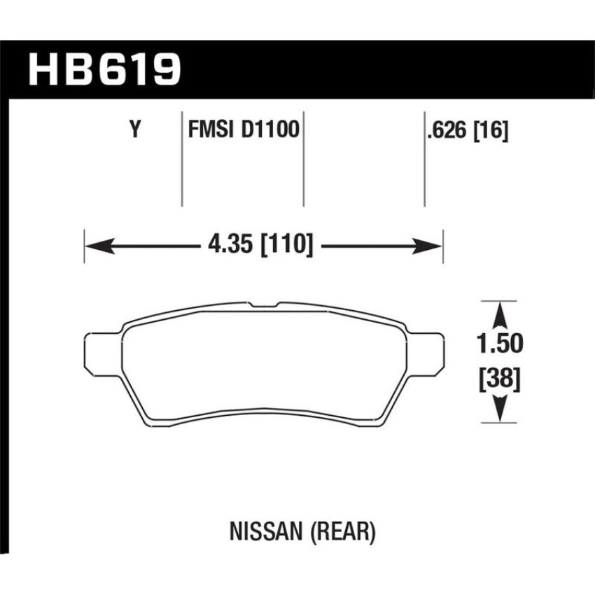 Hawk Performance HB619Y.626 LTS Disc Brake Pad