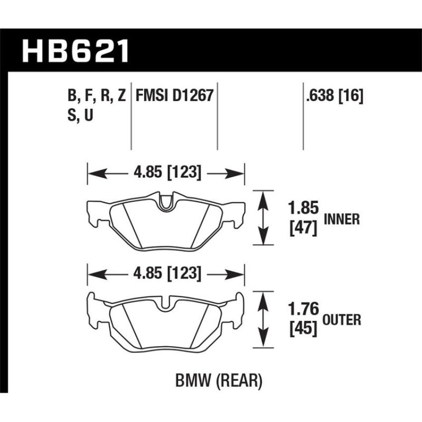 Hawk Performance HB621B.638 HPS 5.0 Disc Brake Pad
