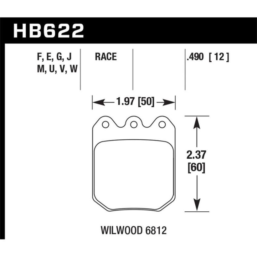 Hawk Performance HB622E.550 Blue 9012 Disc Brake Pad