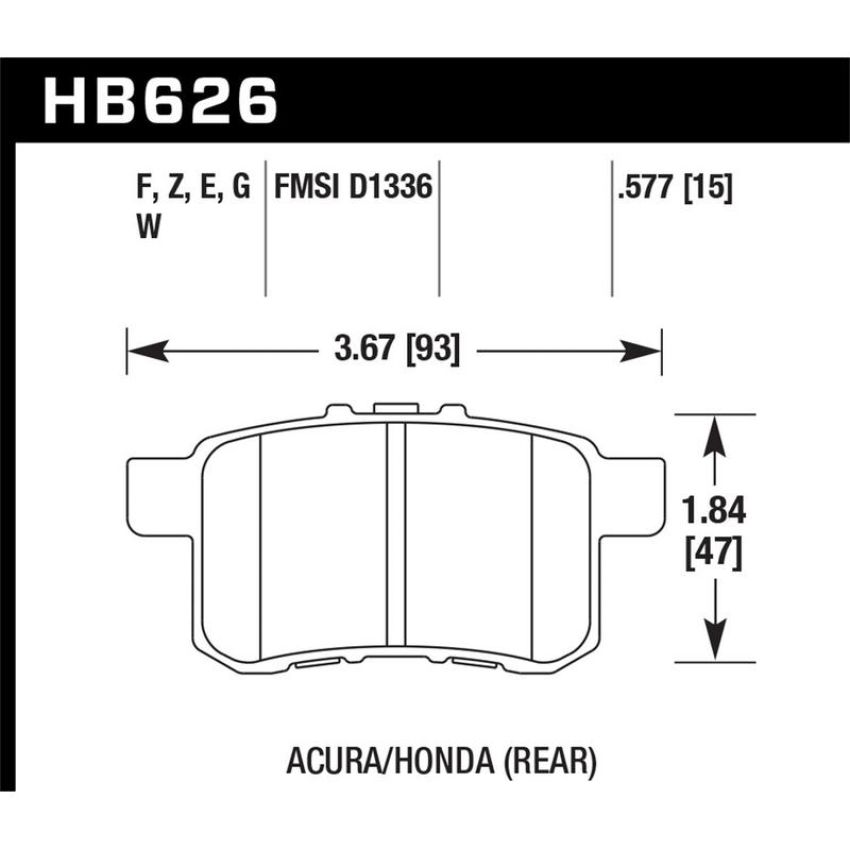 Hawk Performance HB626E.577 Blue 9012 Disc Brake Pad