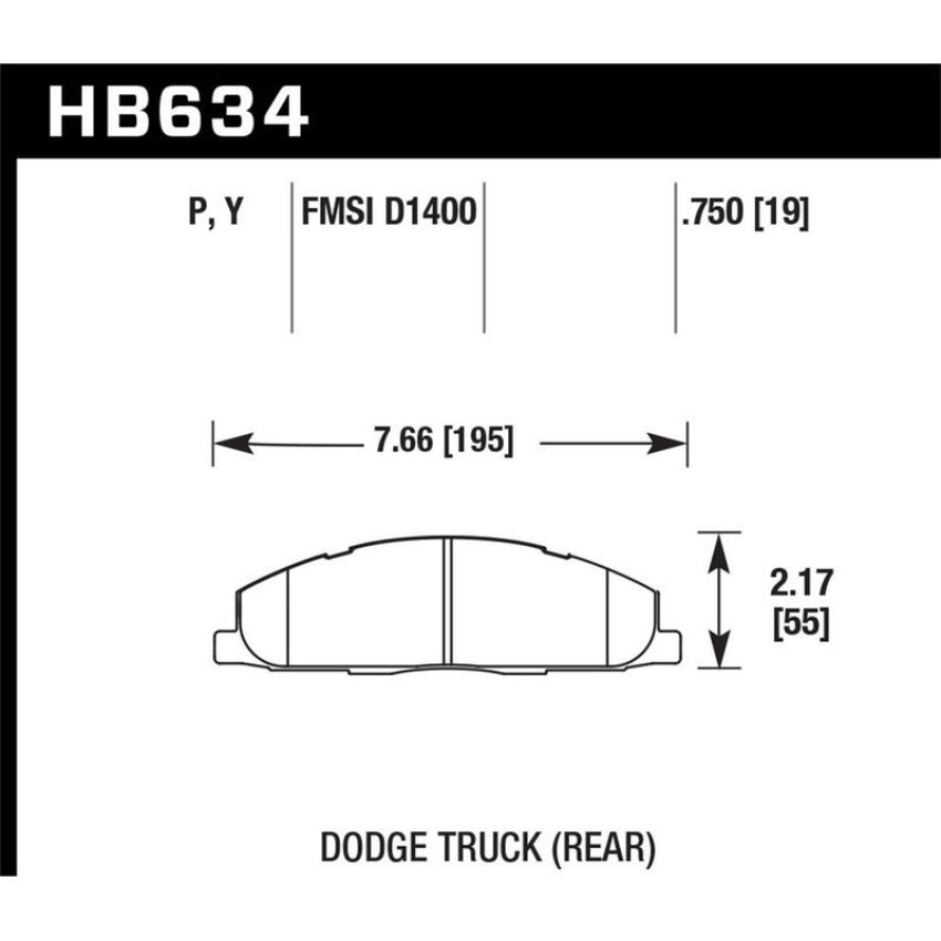 Hawk Performance HB634Y.750 LTS Disc Brake Pad
