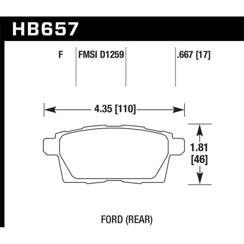 Hawk Performance HB657F.667 HPS Disc Brake Pad