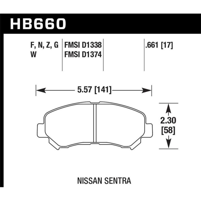 Hawk Performance HB660B.661 HPS 5.0 Disc Brake Pad