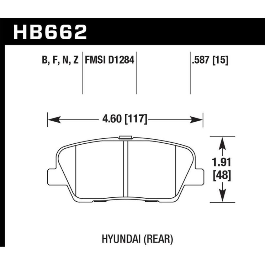 Hawk Performance HB662B.587 HPS 5.0 Disc Brake Pad
