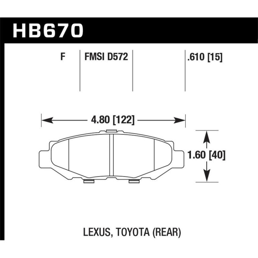 Hawk Performance HB670F.610 HPS Disc Brake Pad