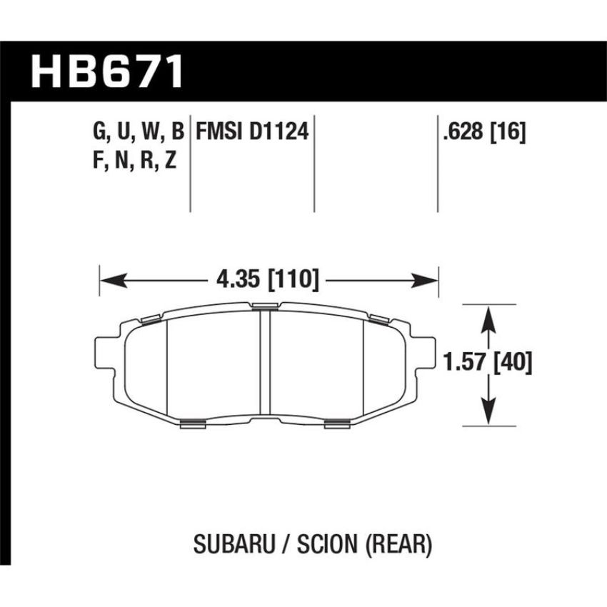 Hawk Performance HB671B.628 HPS 5.0 Disc Brake Pad