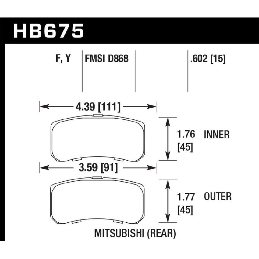 Hawk Performance HB675B.602 HPS 5.0 Disc Brake Pad