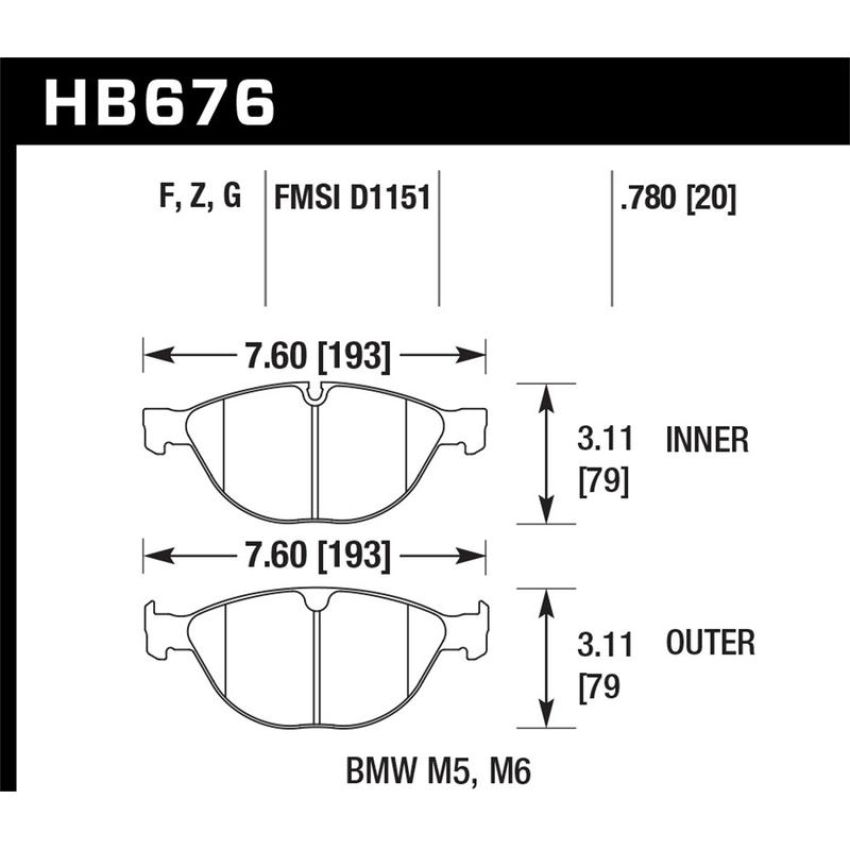 Hawk Performance HB676F.780 HPS Disc Brake Pad