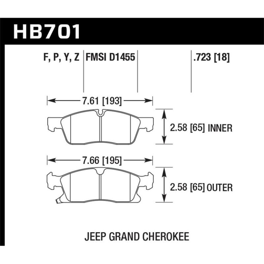 Hawk Performance HB701B.723 HPS 5.0 Disc Brake Pad