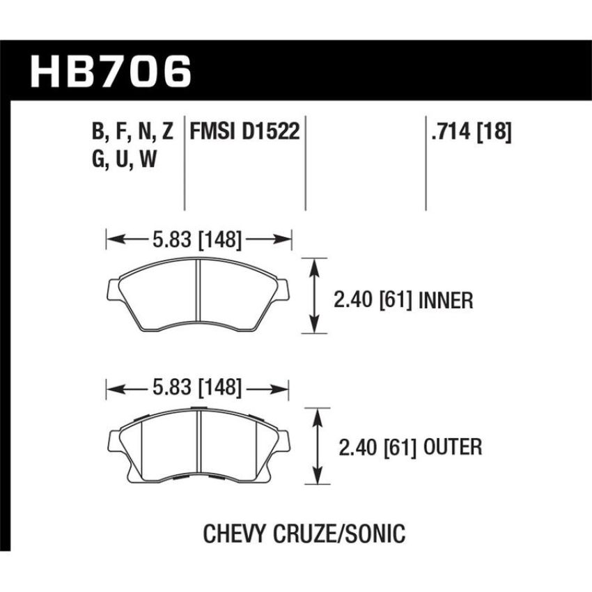 Hawk Performance HB706B.714 HPS 5.0 Disc Brake Pad