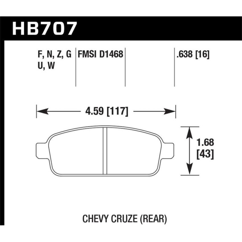 Hawk Performance HB707N.638 HP Plus Disc Brake Pad