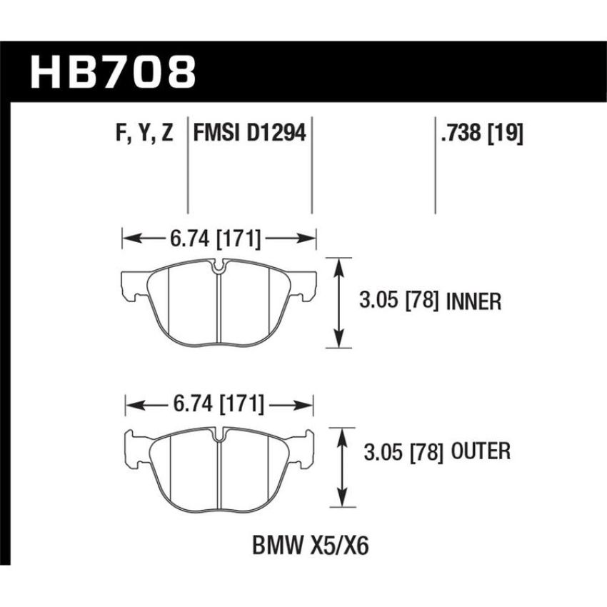 Hawk Performance HB708F.738 HPS Disc Brake Pad