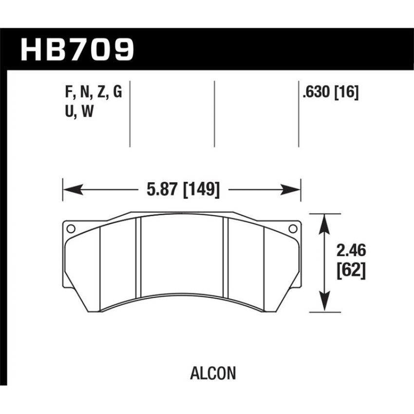 Hawk Performance HB709G.630 DTC-60 Disc Brake Pad