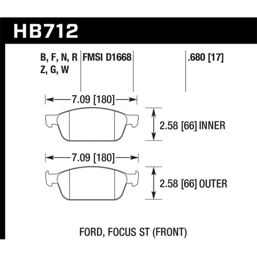 Hawk Performance HB712D.680 ER-1 Disc Brake Pad