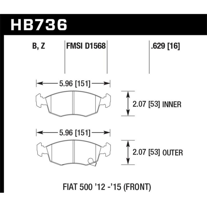 Hawk Performance HB736B.629 HPS 5.0 Disc Brake Pad