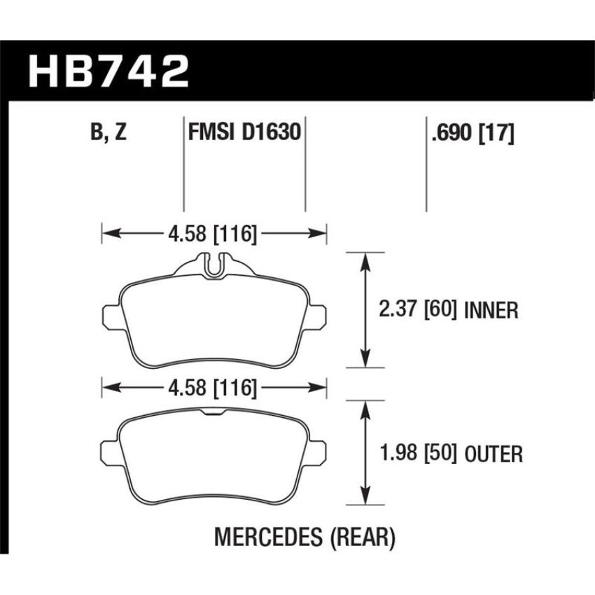Hawk Performance HB742B.690 HPS 5.0 Disc Brake Pad