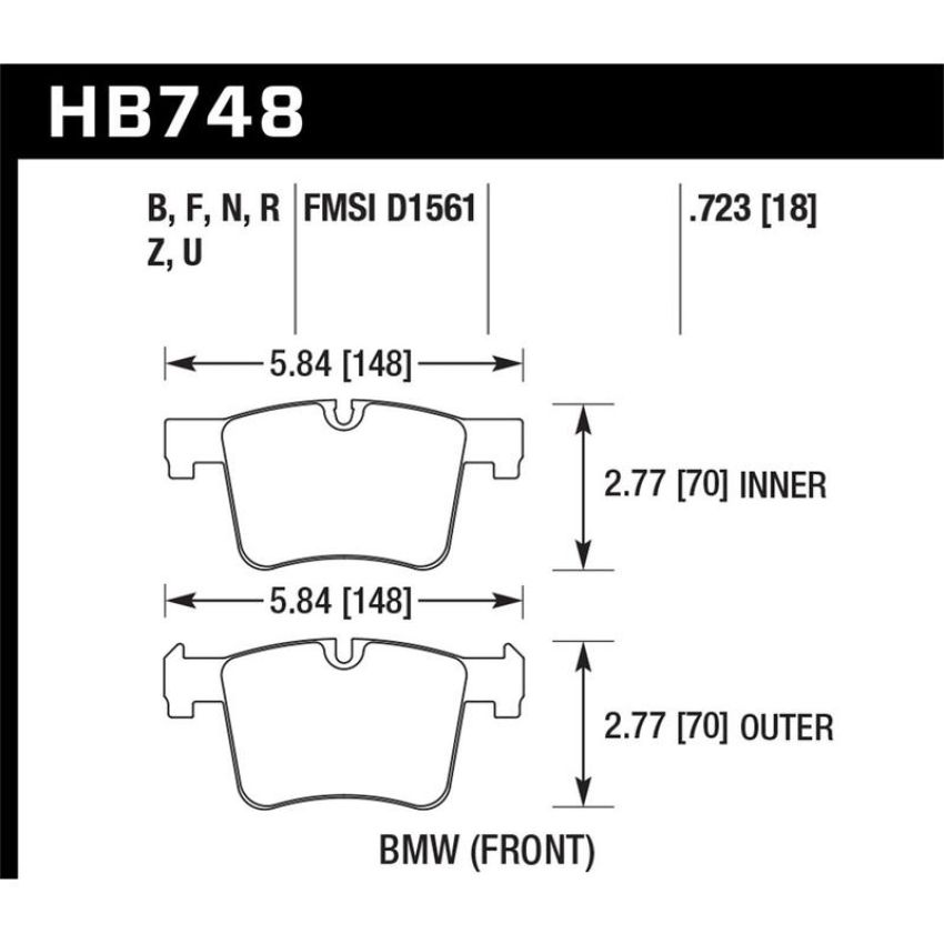 Hawk Performance HB748U.723 DTC-70 Disc Brake Pad