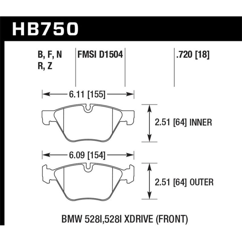 Hawk Performance HB750F.720 HPS Disc Brake Pad