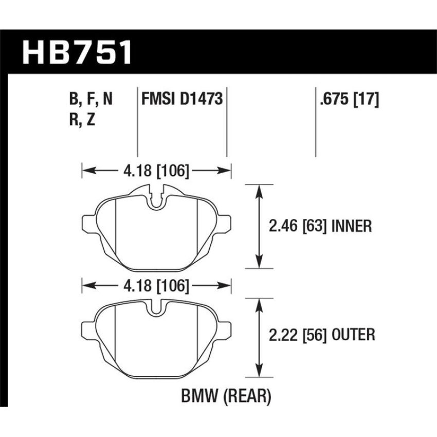 Hawk Performance HB751B.675 HPS 5.0 Disc Brake Pad