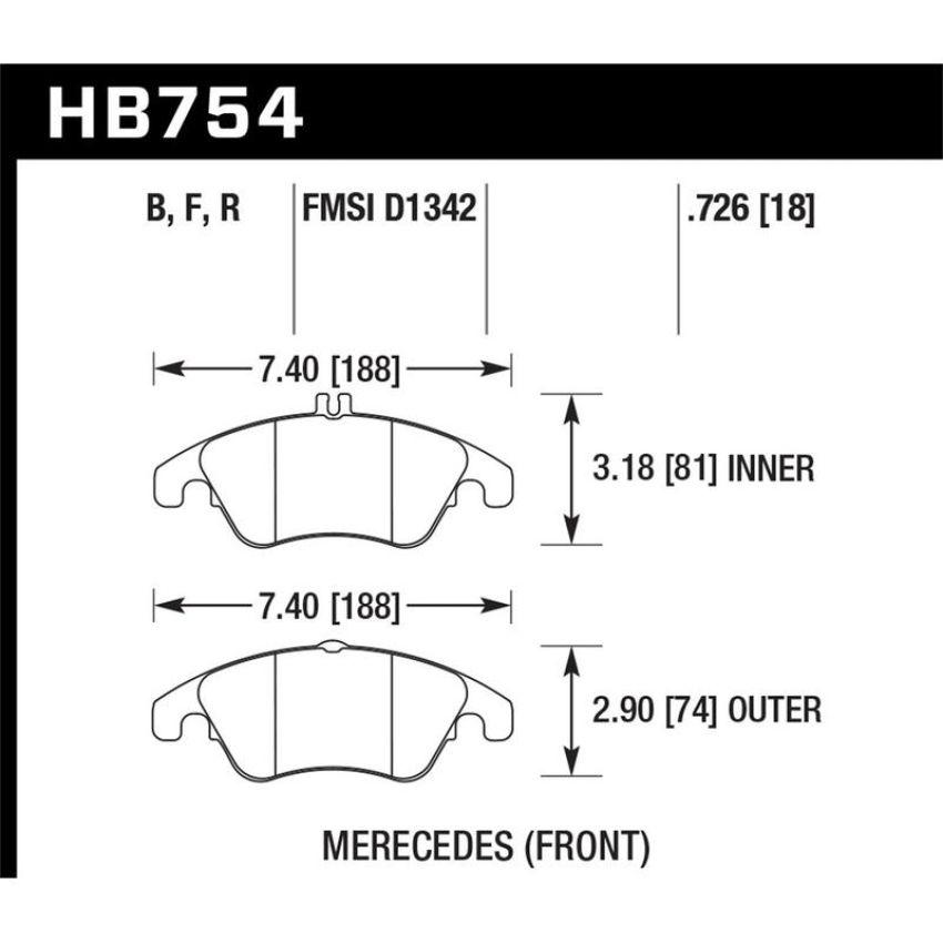 Hawk Performance HB754F.726 HPS Disc Brake Pad