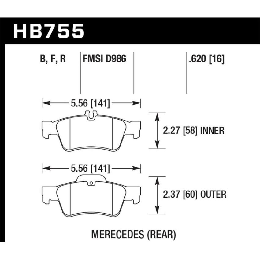 Hawk Performance HB755N.620 HP Plus Disc Brake Pad