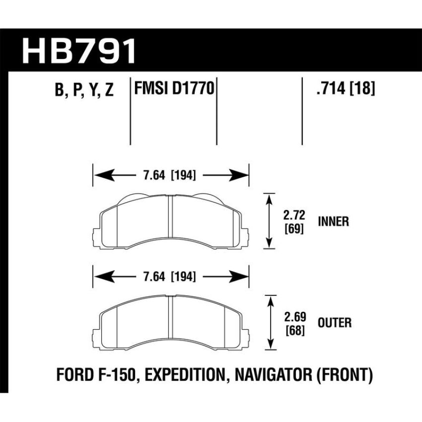 Hawk Performance HB791Z.714 Performance Ceramic Disc Brake Pad