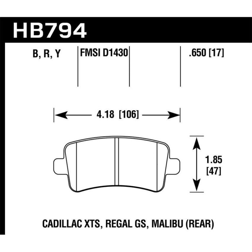 Hawk Performance HB794Z.650 Performance Ceramic Disc Brake Pad