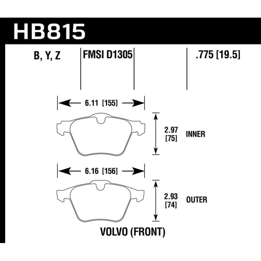 Hawk Performance HB815B.775 HPS 5.0 Disc Brake Pad