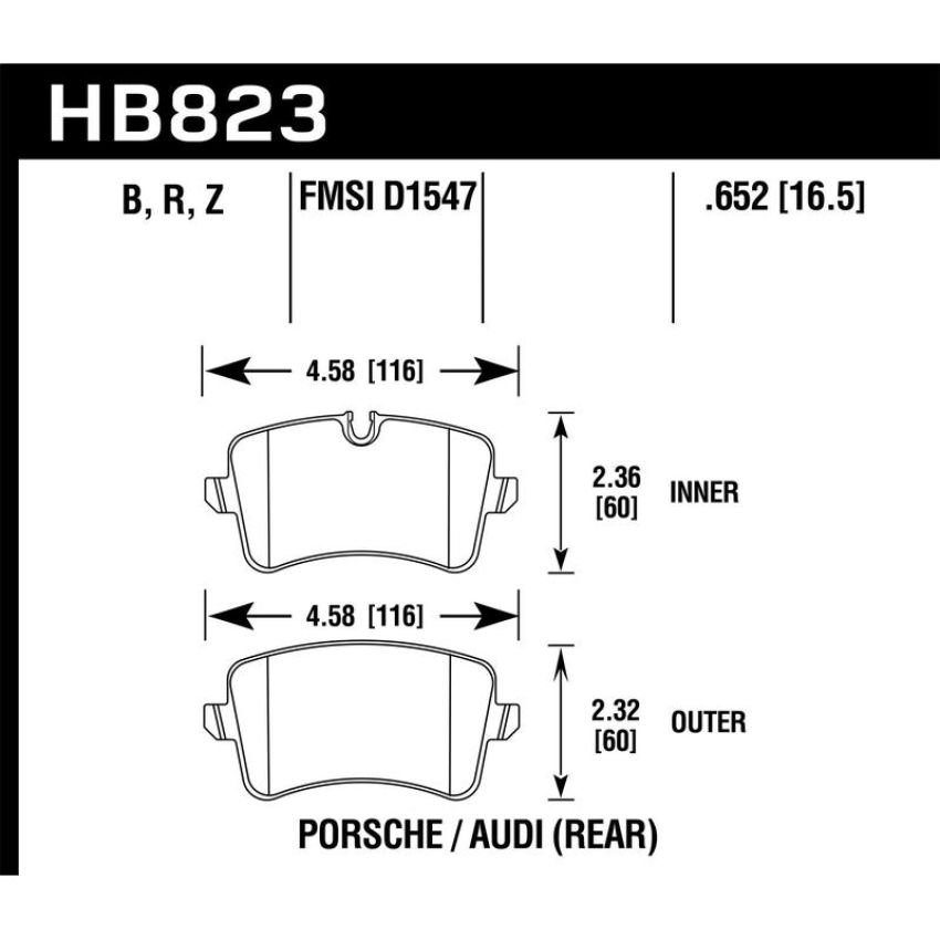 Hawk Performance HB823Z.652 Performance Ceramic Disc Brake Pad