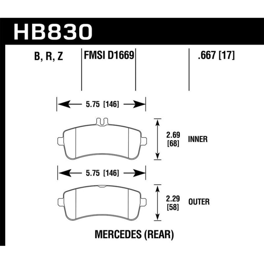 Hawk Performance HB830Z.667 Performance Ceramic Disc Brake Pad