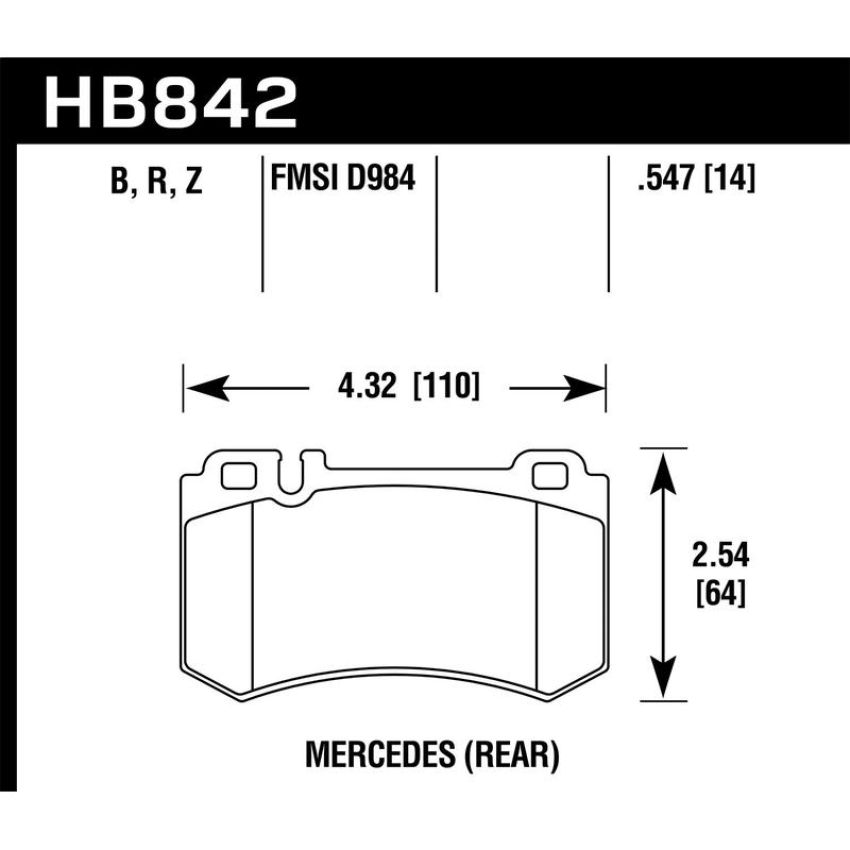 Hawk Performance HB842B.547 HPS 5.0 Disc Brake Pad