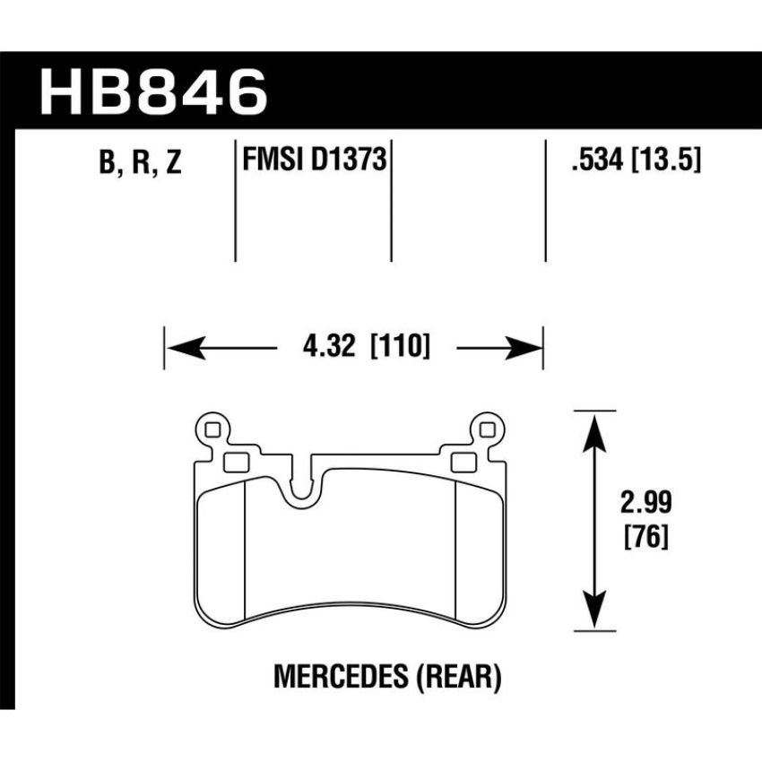 Hawk Performance HB846B.534 HPS 5.0 Disc Brake Pad