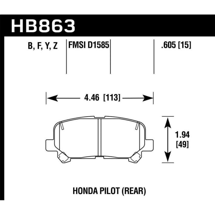 Hawk Performance HB863Y.605 LTS Disc Brake Pad