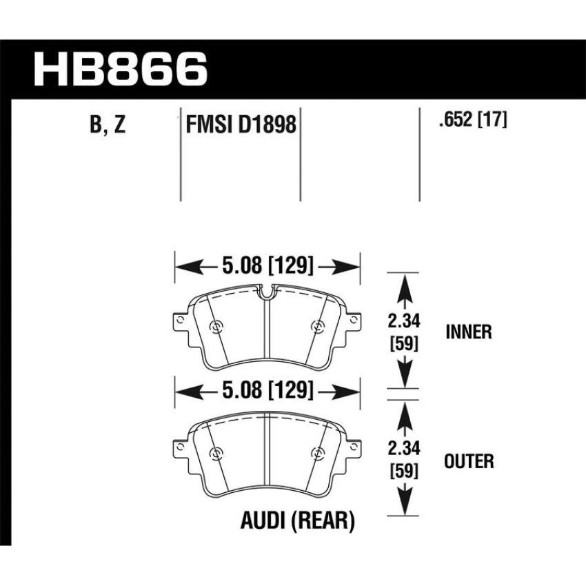 Hawk Performance HB866B.652 HPS Disc Brake Pad